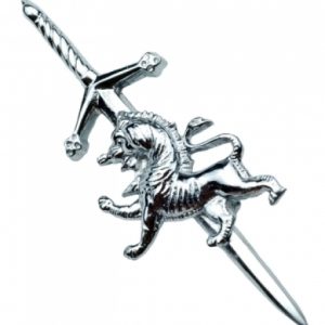 Rampand Lion on Sword Kilt Pin