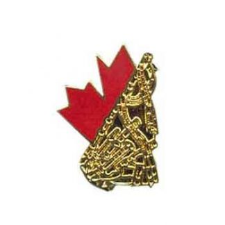 Canadian Flag and Bagpipes Lapel Pin