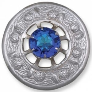 Round Brooch with Blue Stone
