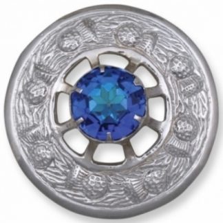 Round Brooch with Blue Stone