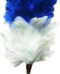 Blue over White 3 Inch Feather Hackle