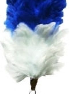 Blue over White 3 Inch Feather Hackle