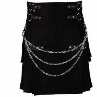 Active Man Fashion Black Utility Kilt
