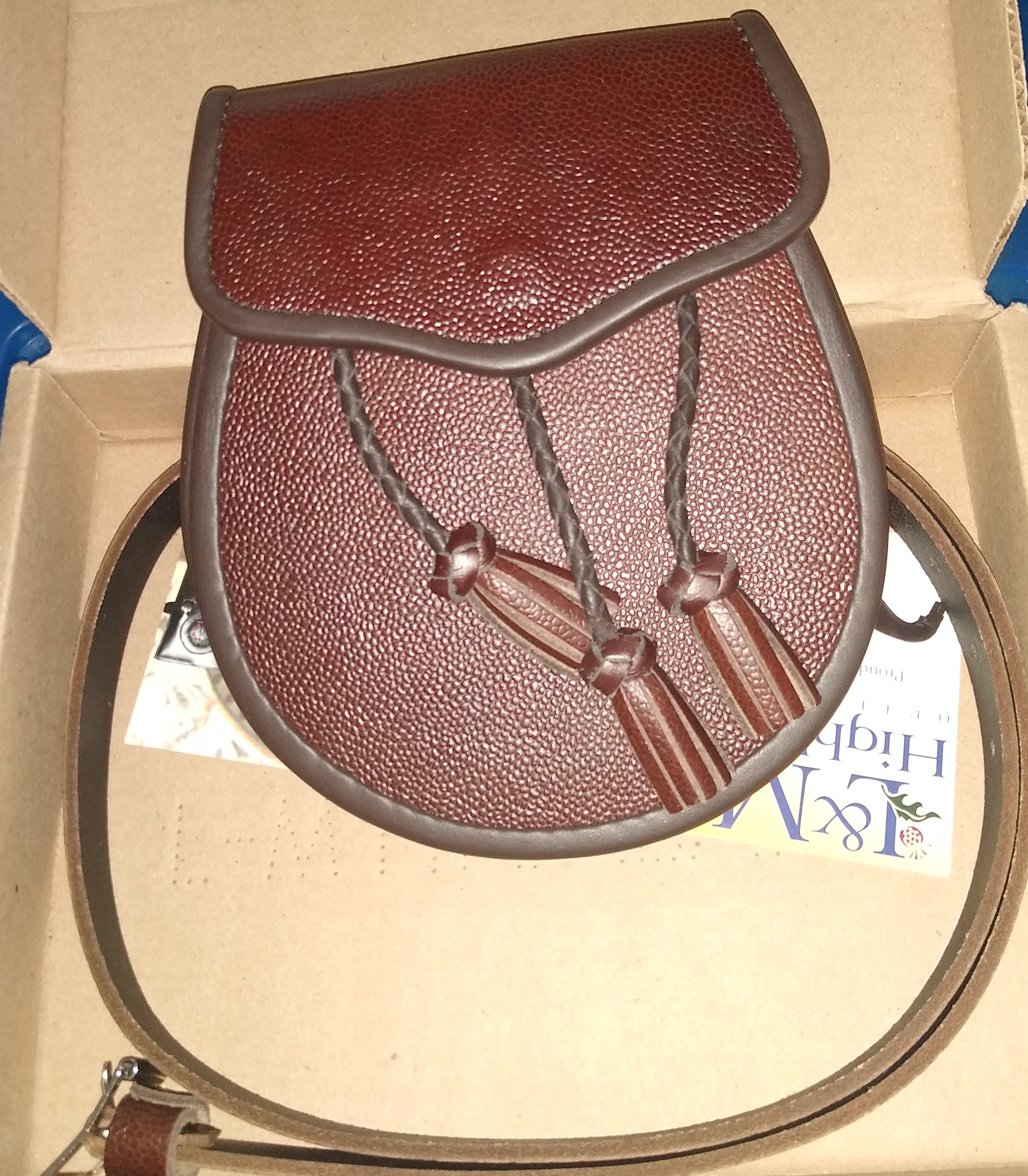 L&M Elgin Brown Leather Day Sporran