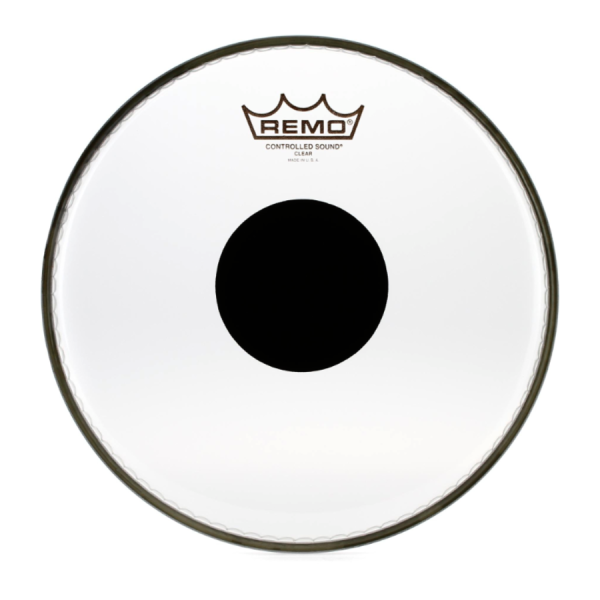 REMO Batter head, CONTROLLED SOUND, Clear, Black Dot On Top