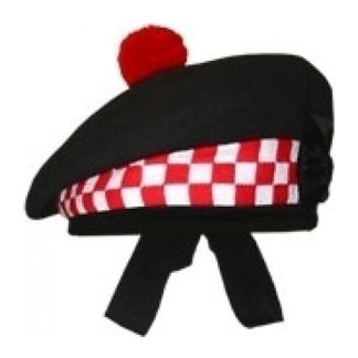 Scottish Balmoral Hat, Diced Black
