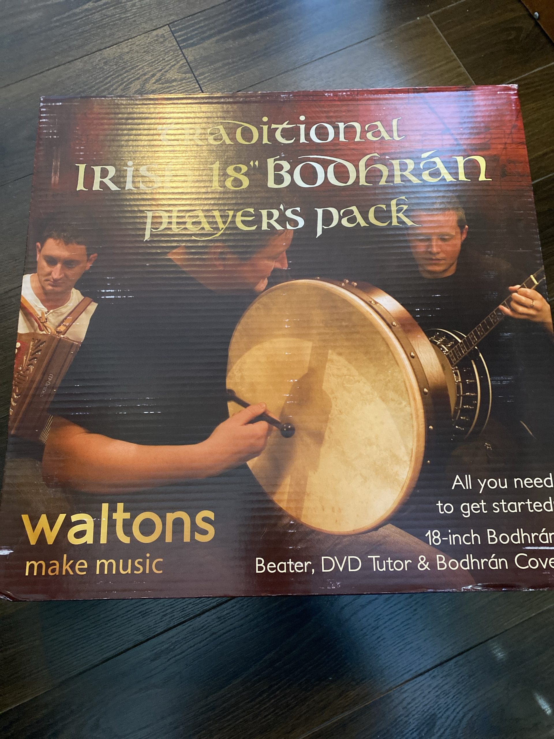 18" Classic Bodhran Pack Dark Brown