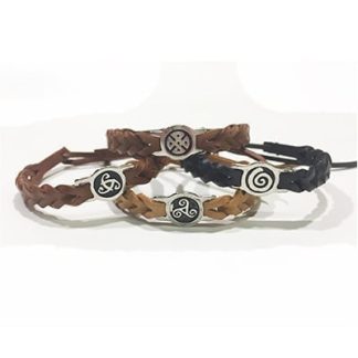 Celtic Leather Bracelet - Round (Muted)