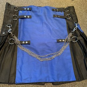 Fashion Black and Blue Utility Kilt
