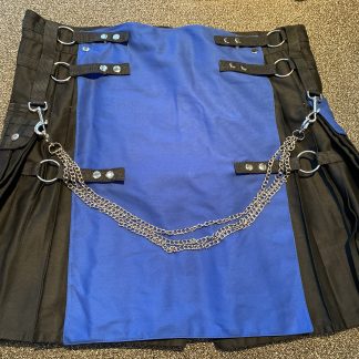 Fashion Black and Blue Utility Kilt