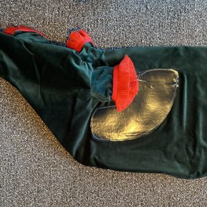 Velveteen Bag cover Green with Red Fringe