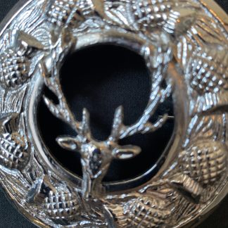 Stag Head Brooch Round
