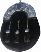 BLACK DRESS SPORRAN CELTIC DESIGN